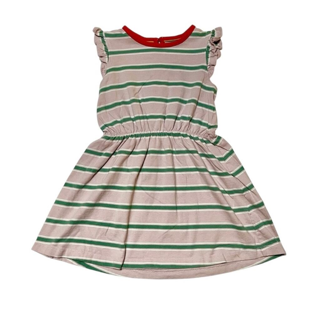 Mini Boden Flutter Sleeve Striped Dress Size 4/5